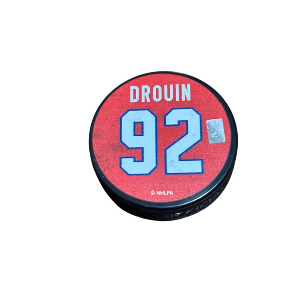 Montreal Canadiens Jonathan Drouin 92 Logo Puck NHL Hockey